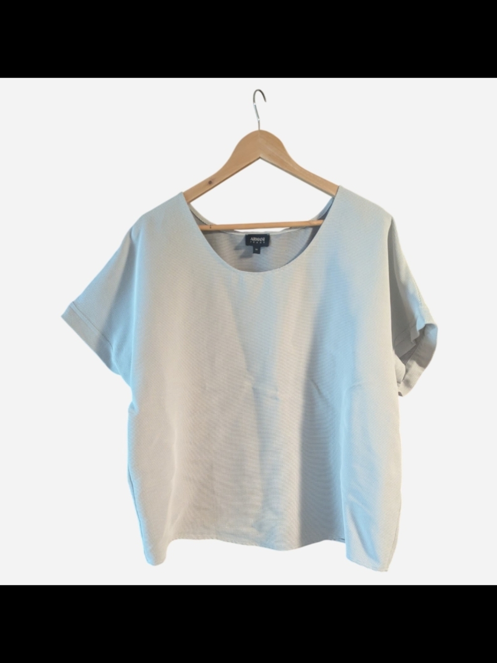 Armani Jeans Cream Short Sleeve Boxy Tee